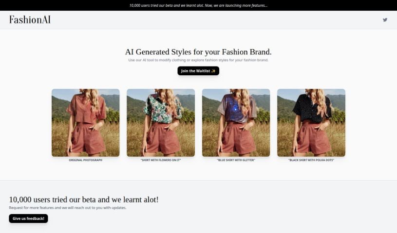 Screenshot of Fashionai