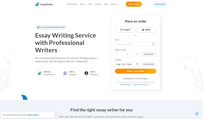 Screenshot of Fastessay