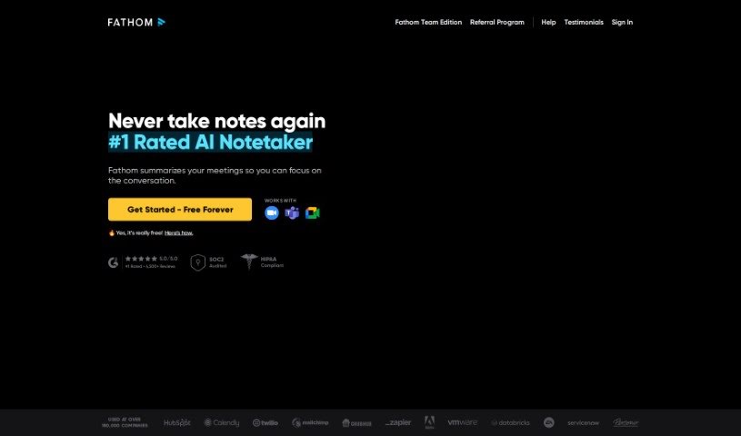 Screenshot of Fathom AI