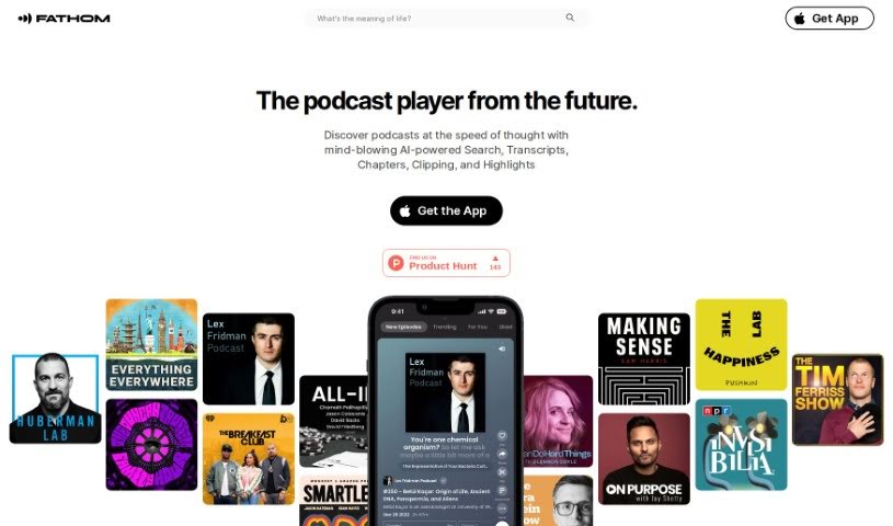 Screenshot of Fathom.fm