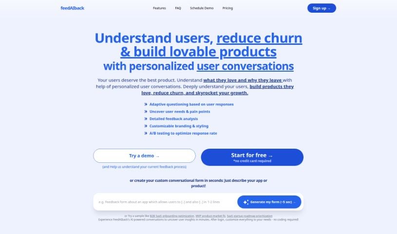 Screenshot of Feedaiback