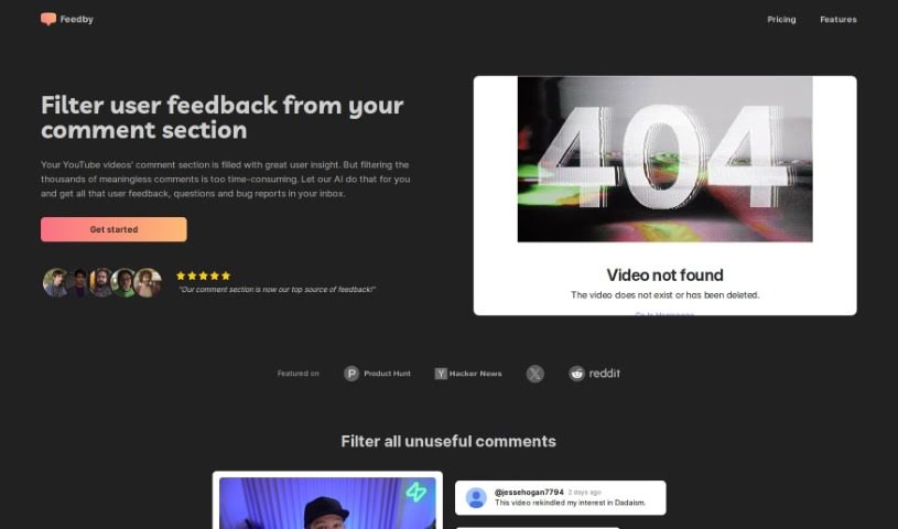 Screenshot of Feedby