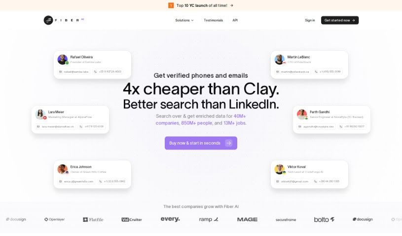 Screenshot of Fiber AI