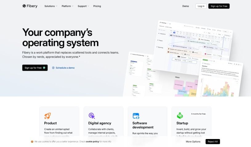 Screenshot of Fibery