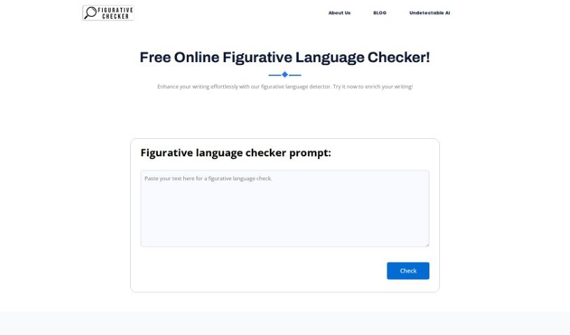 Screenshot of Figurative Language Checker