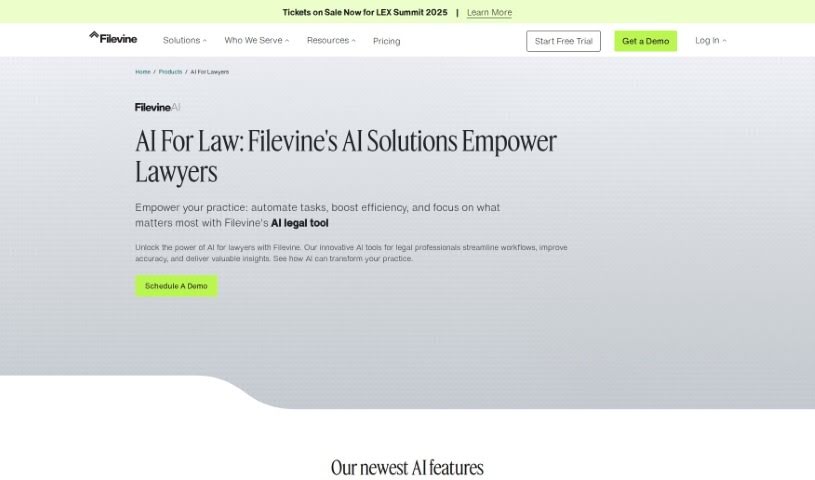 Screenshot of Filevine