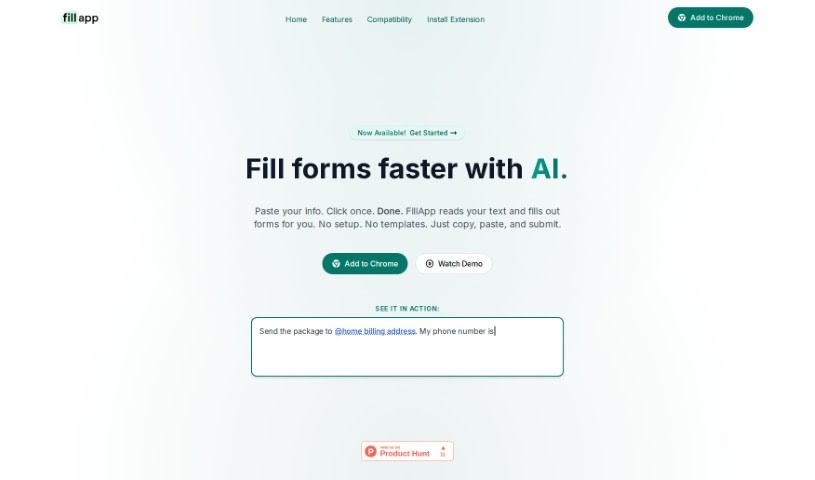 Screenshot of Fill App
