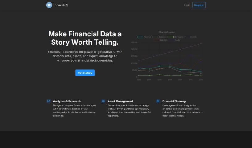 Screenshot of FinanceGPT