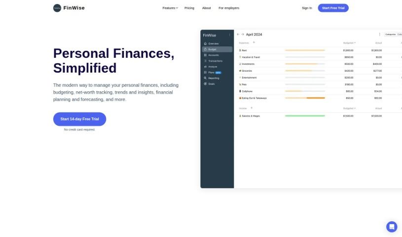 Screenshot of Finwise