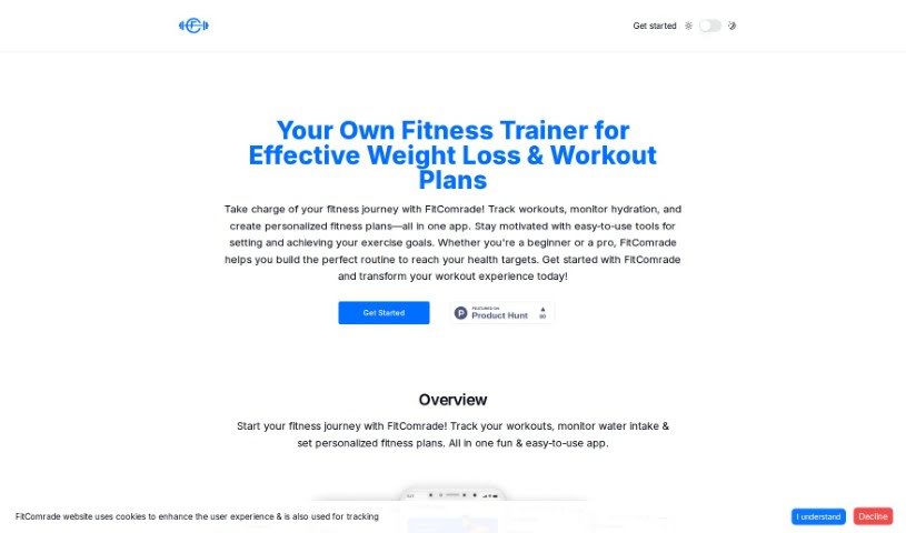 Screenshot of FitComrade