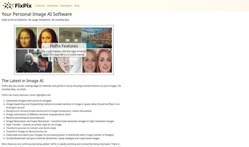 Screenshot of FixPix