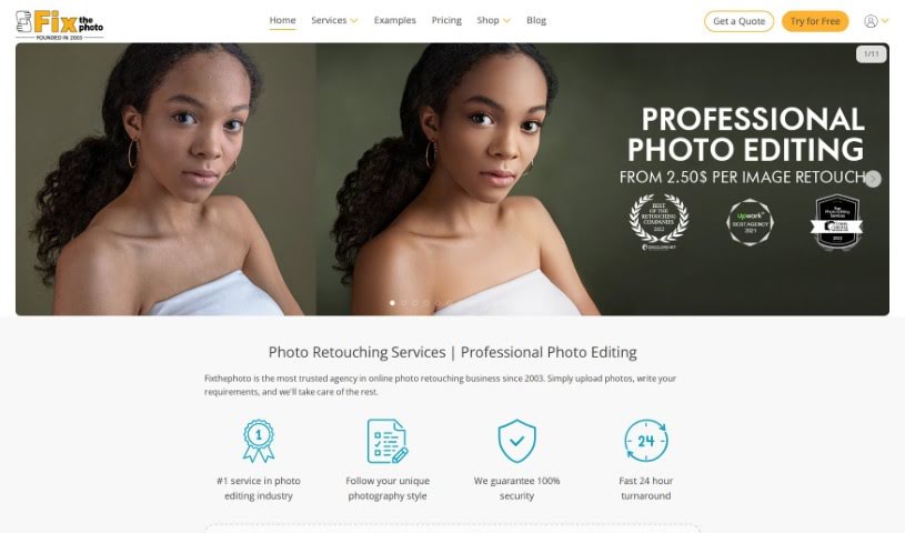 Screenshot of FixThePhoto.com