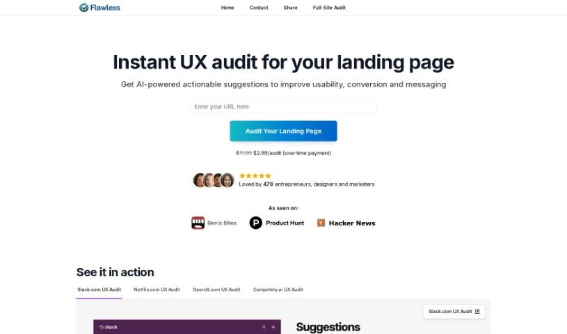 Screenshot of Flawless.is