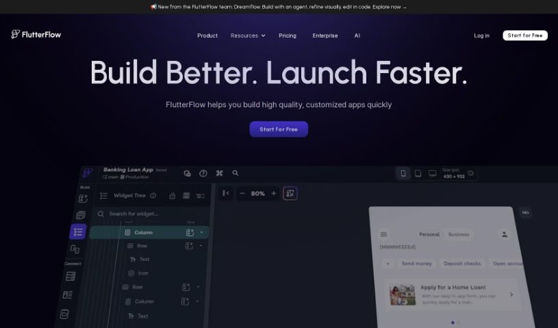 Screenshot of FlutterFlow