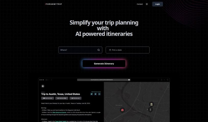 Screenshot of Forgemytrip
