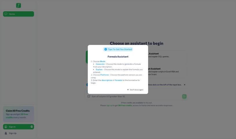 Screenshot of Formularizer