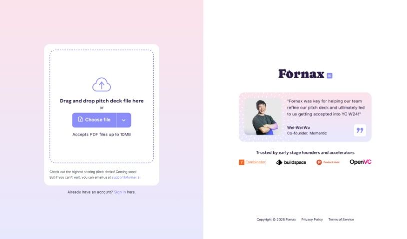 Screenshot of Fornax AI