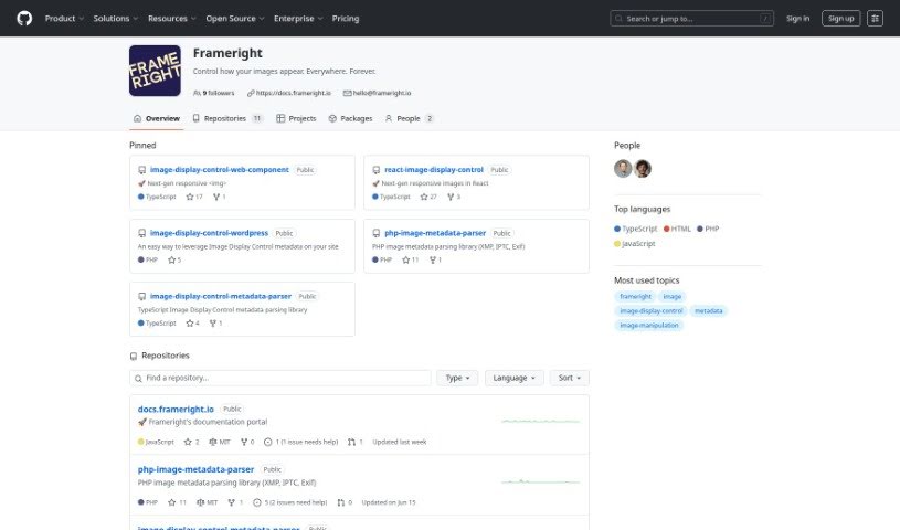 Screenshot of Frameright