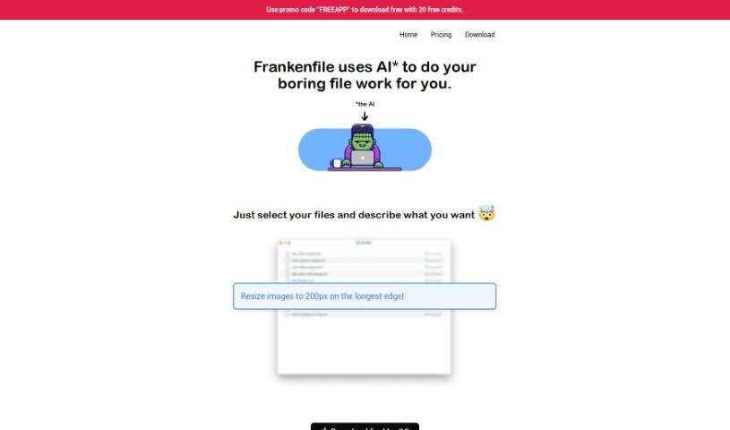 Screenshot of Frankenfile
