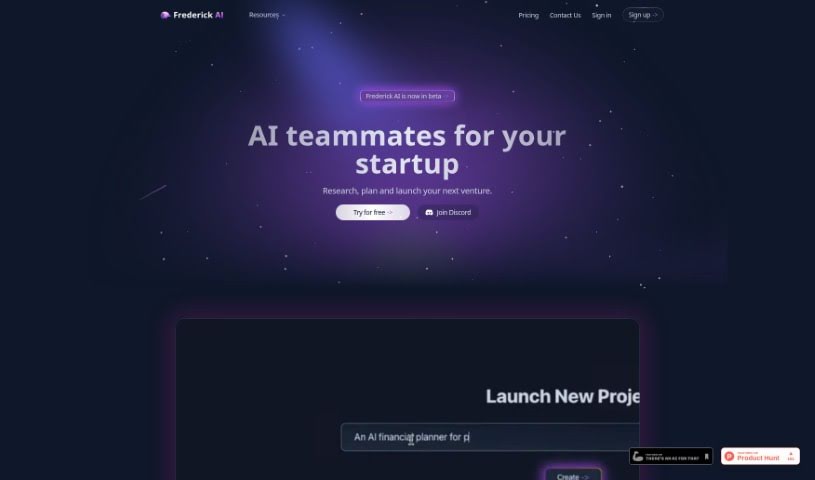 Screenshot of Frederick AI