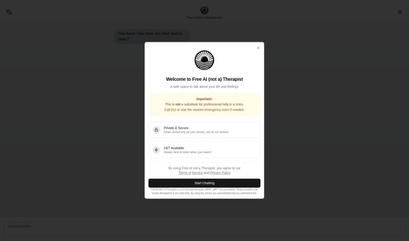 Screenshot of Free AI Therapist