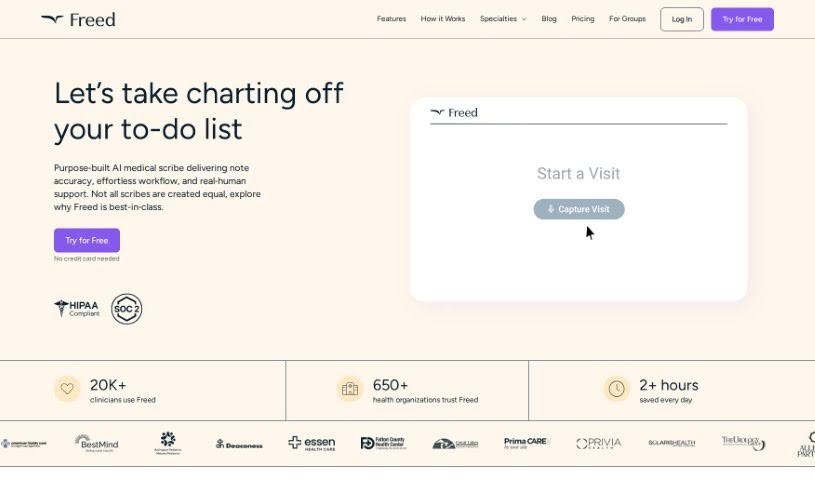 Screenshot of Freed Ai