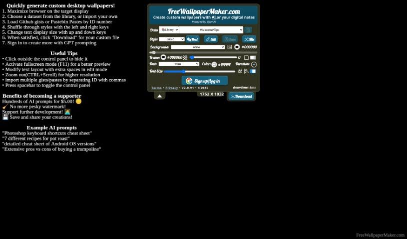 Screenshot of Freewallpapermaker