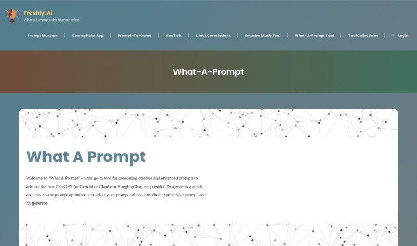 Screenshot of Freshly What-A-Prompt
