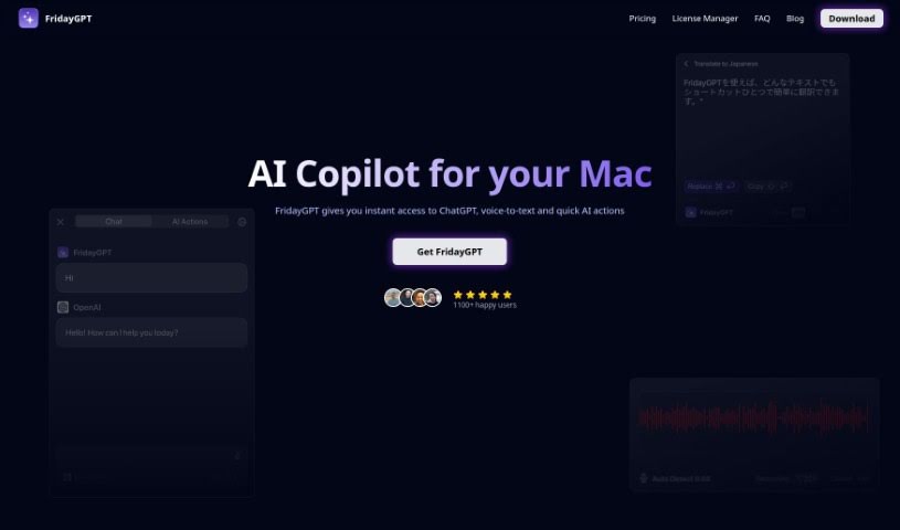 Screenshot of FridayGPT