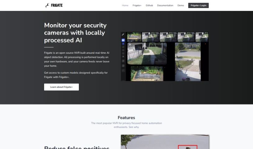 Screenshot of Frigate NVR