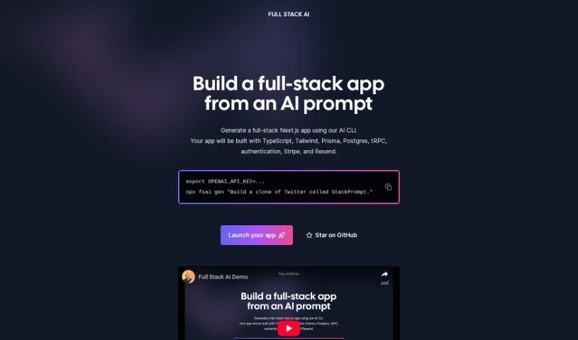 Screenshot of Full Stack Ai