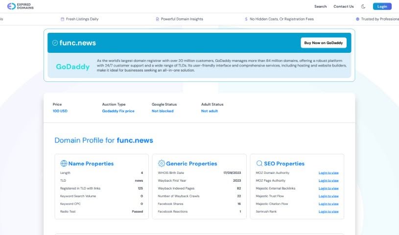 Screenshot of Func News