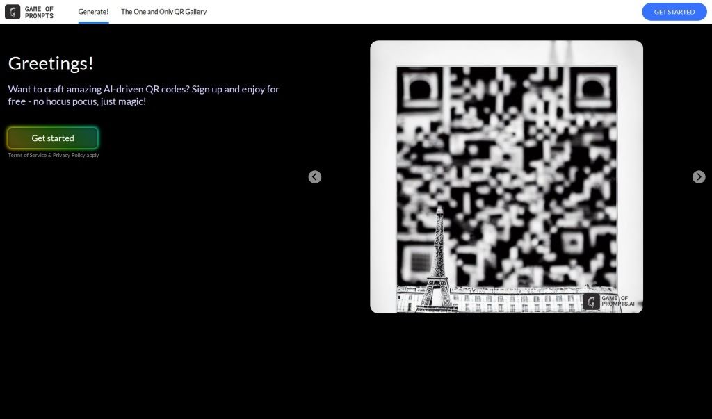 Screenshot of Gameofpromptsqr