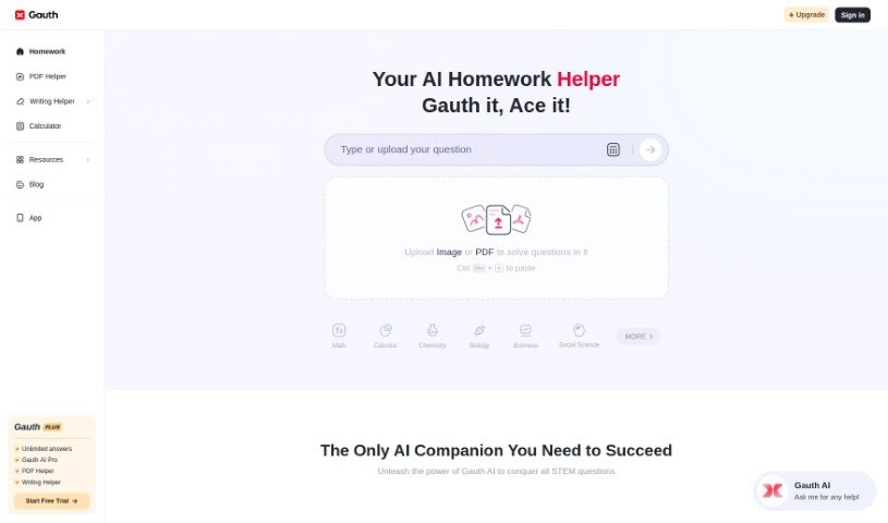 Screenshot of Gauth