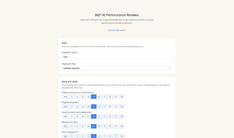 Screenshot of GeniusReview