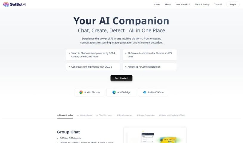 Screenshot of GetBotAI