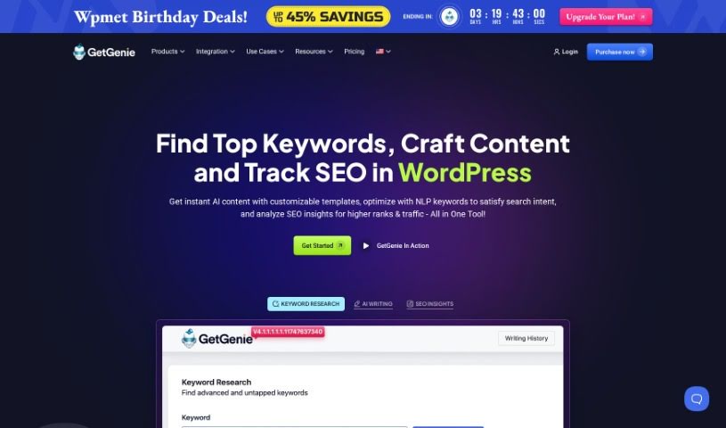 Screenshot of GetGenie Ai