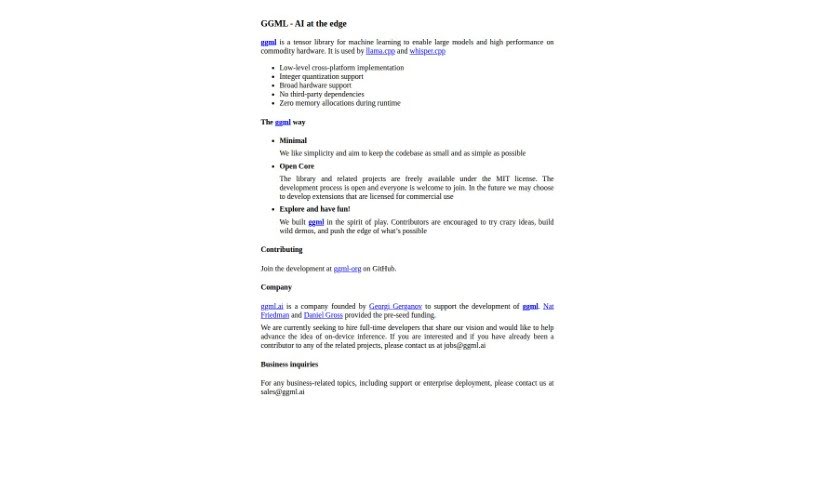 Screenshot of Ggml.ai