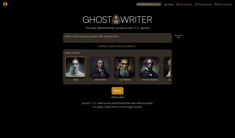 Screenshot of Ghostthewriter