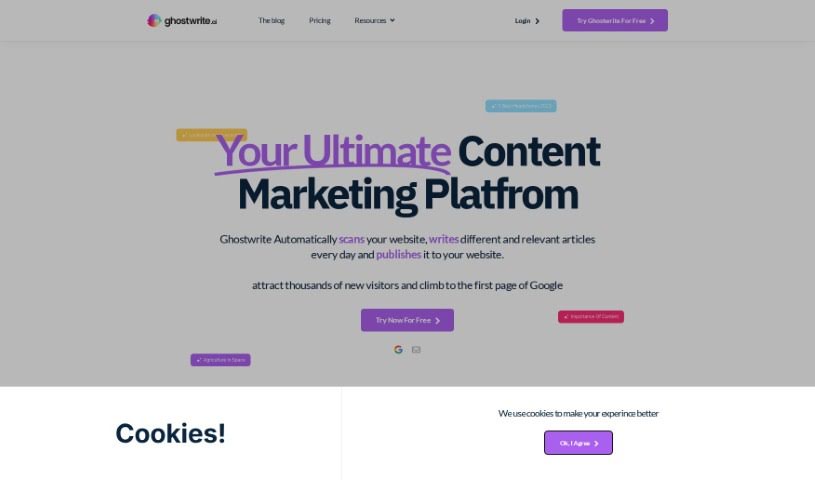 Screenshot of Ghostwrites