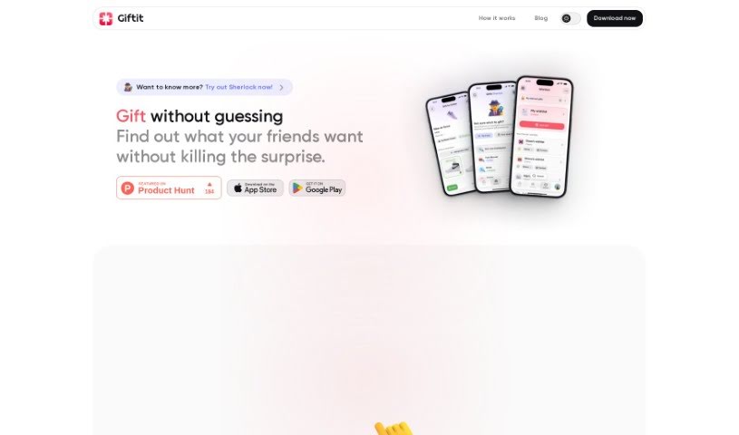 Screenshot of Giftit