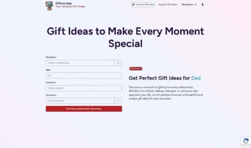 Screenshot of Giftron