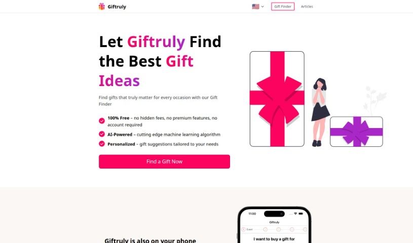 Screenshot of Giftruly