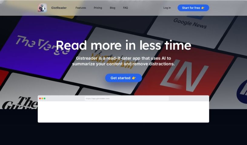 Screenshot of GistReader