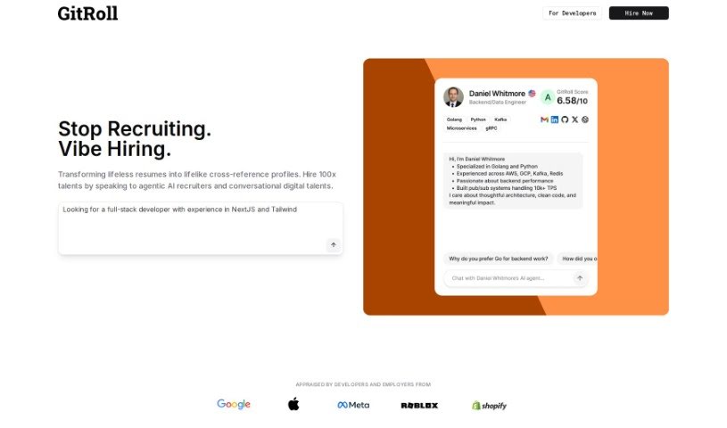 Screenshot of GitRoll