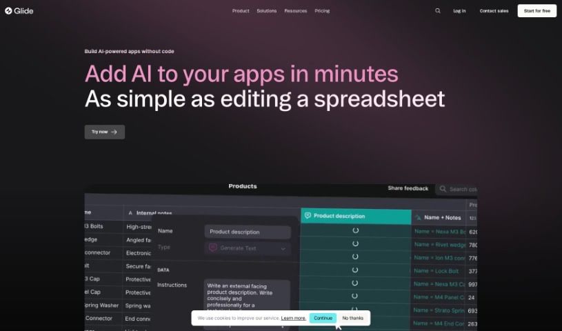 Screenshot of Glide Apps