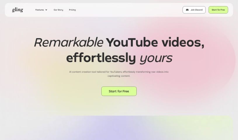 Screenshot of Gling Ai