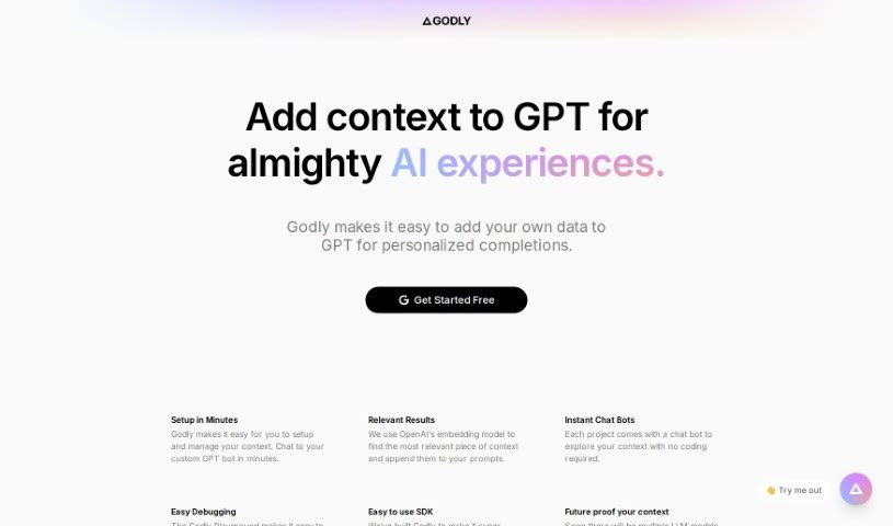 Screenshot of Godly AI