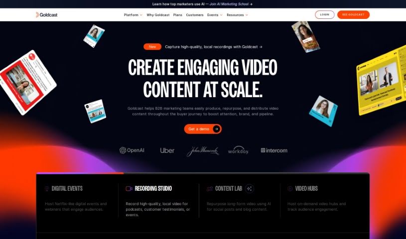 Screenshot of Goldcast