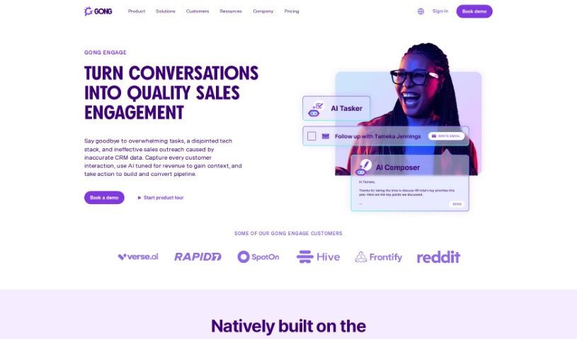 Screenshot of Gong Engage